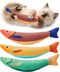 Cat Toys Saury Fish, 3 Pack, Catnip Crinkle Sound, Soft and Durable, Interactive Kitten Kicker for Indoor Kitty Exercise 9.4 Inches for All Breeds